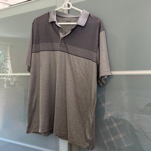 Grey strip polo shirt